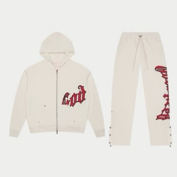 Godspeed Sweatsuit “Cream/ Red” Top & Bottom set Tops
