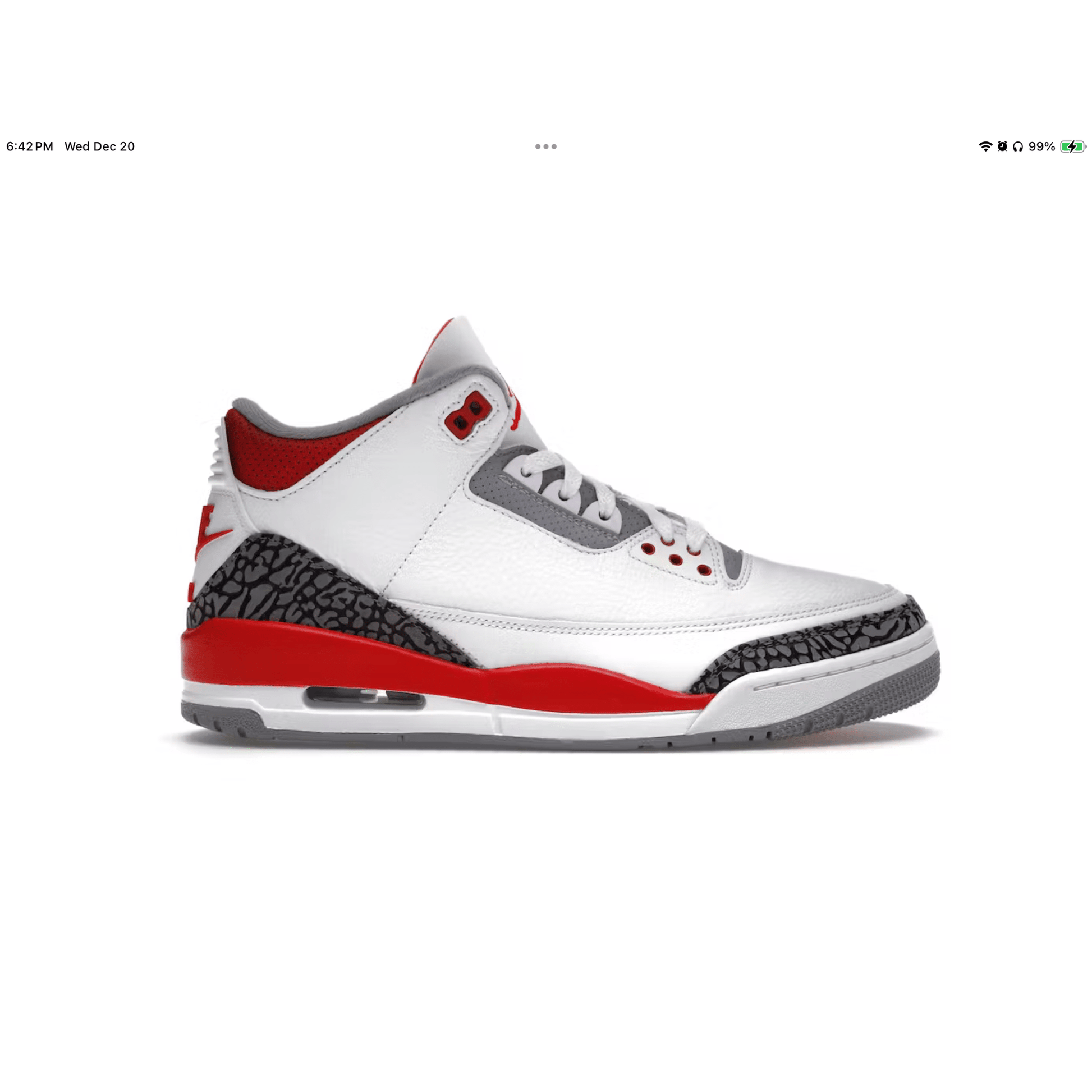 Jordan 3 “Fire Red” Footwear