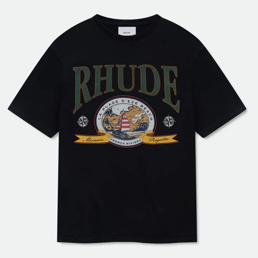 Rhude Monaco Regatta “Vintage Black” T-shirt Tops